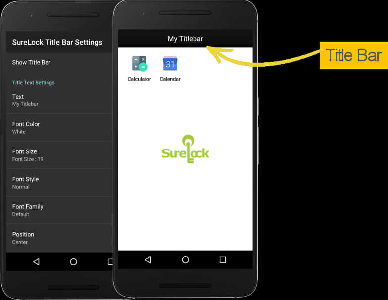 Android Title Bar Customization Demo PNG image