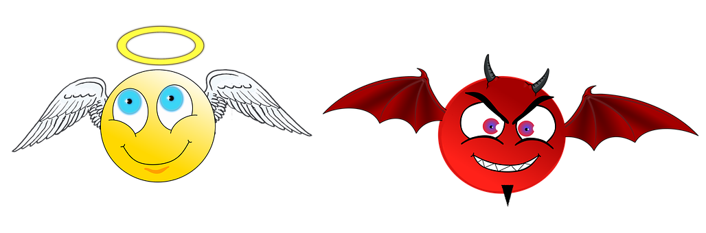 Angel_and_ Devil_ Emoji_ Style PNG image