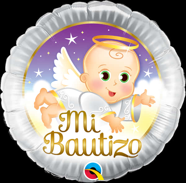 Angel Baby Baptism Balloon PNG image