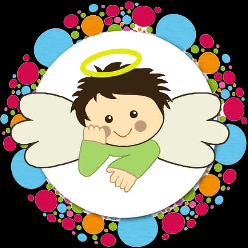 Angel Cartoon Baptism Invitation Design PNG image