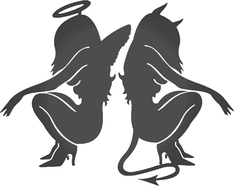 Angel Demon Reflection Silhouette PNG image