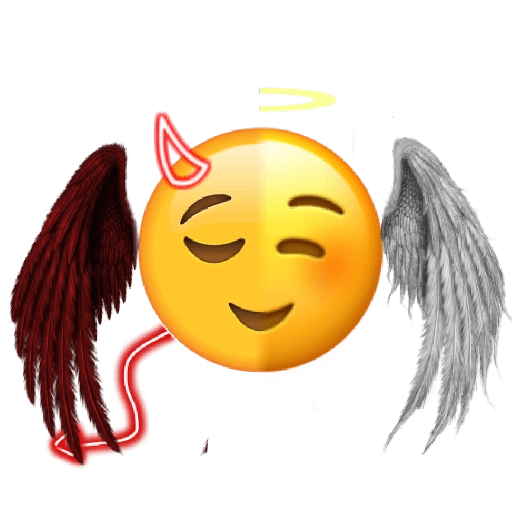 Angel Devil Smiling Emoji PNG image