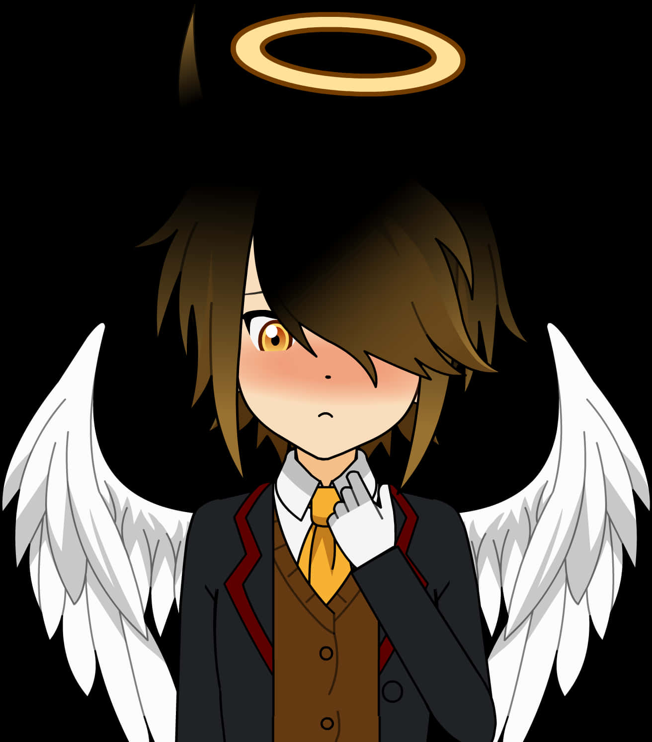 Angel Halo Anime Boy Artwork PNG image