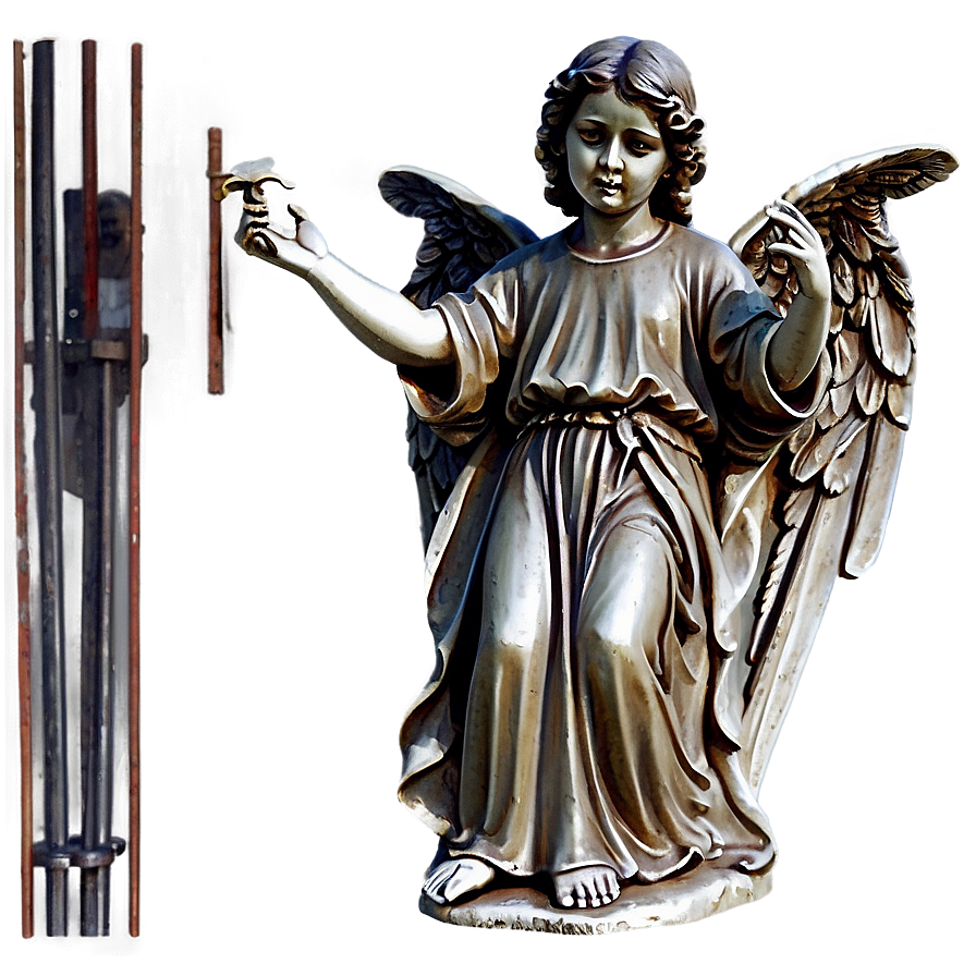 Angel Holding Cross Statue Png Sqm PNG image