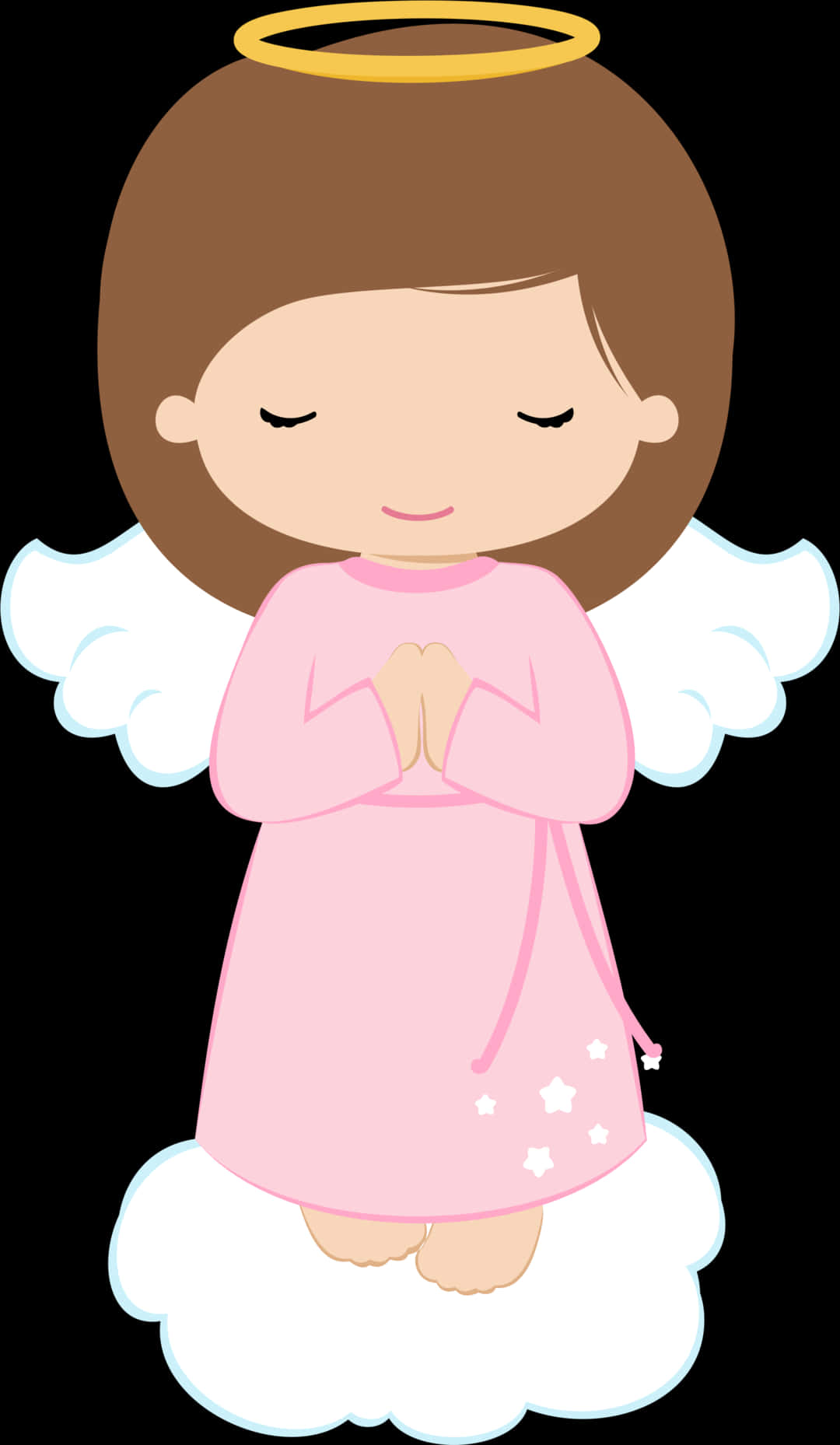 Angel Praying Cartoon Baptism Theme PNG image