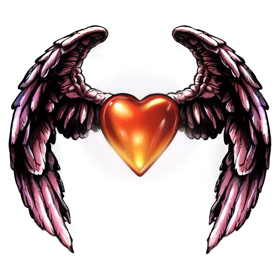 Angel Wings Up, Human Heart Down Png 06282024 PNG image