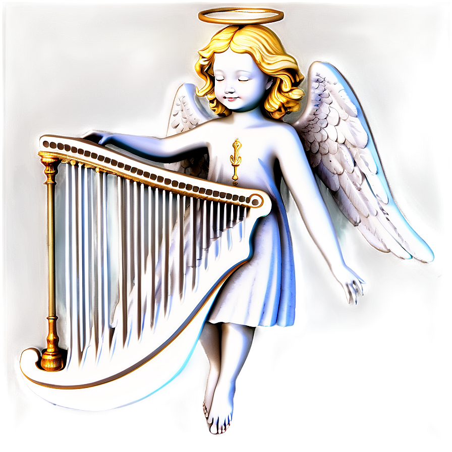 Angel With Lyre Png Afu PNG image