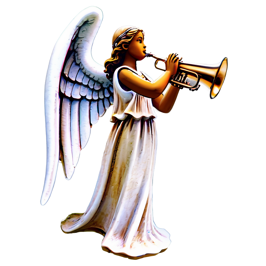 Angel With Trumpet Statue Png 47 PNG image