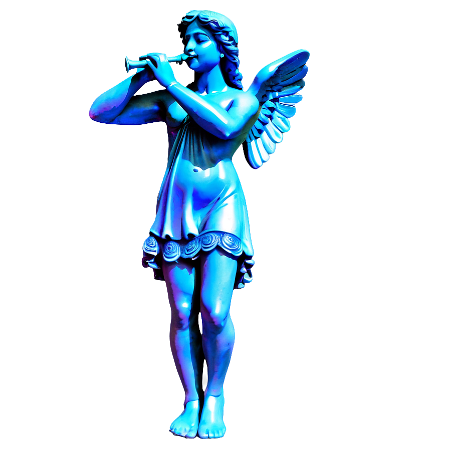 Angel With Trumpet Statue Png Pua PNG image