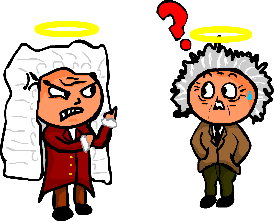 Angelic Dispute Cartoon Einstein PNG image