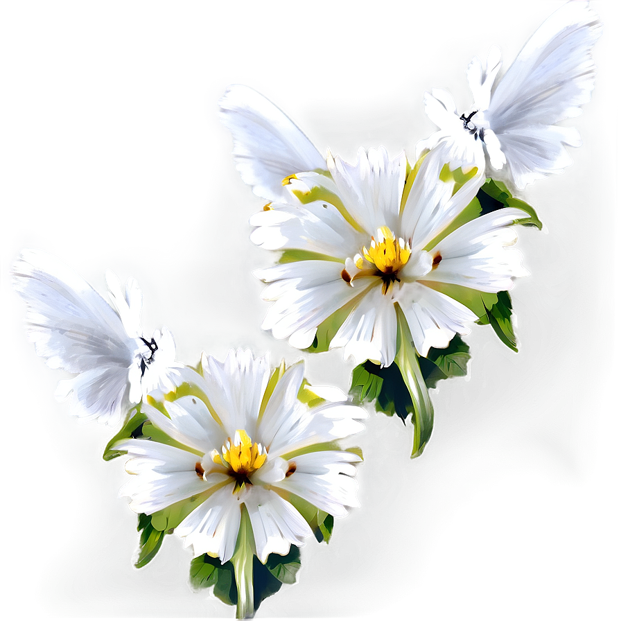 Angelic White Flowers Png Phk PNG image