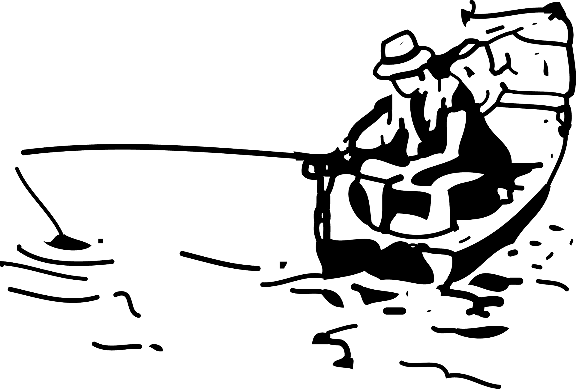 Anglerin Boat Fishing Silhouette PNG image