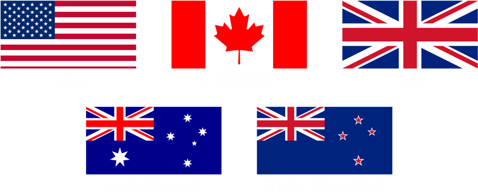 Anglophone Countries Flags PNG image