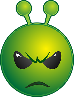 Angry Alien Emoji Graphic PNG image