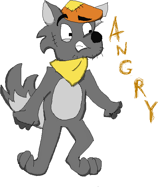 Angry Anthropomorphic Wolf Character PNG image