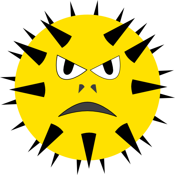 Angry Bacteria Cartoon Illustration PNG image