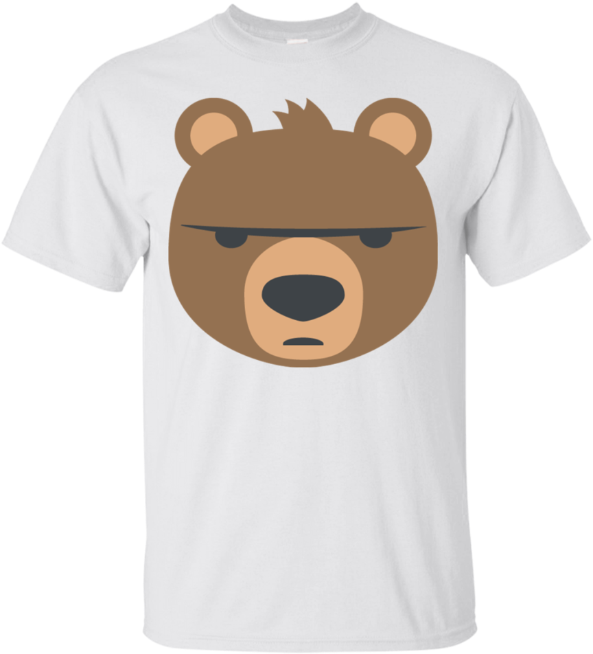 Angry Bear Emoji T Shirt Design PNG image