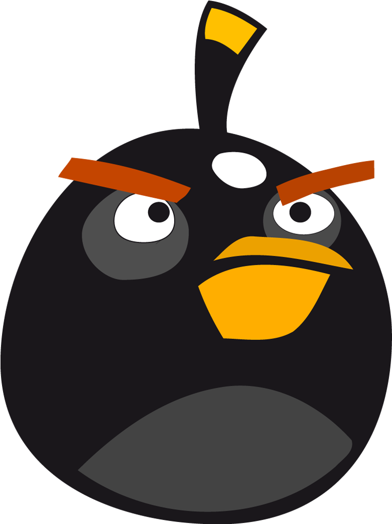 Angry Bird Black Character Illustration PNG image