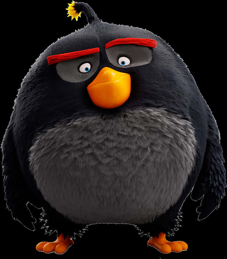 Angry Bird Bomb Character PNG image