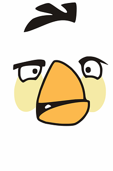 Angry Bird Face Cartoon PNG image