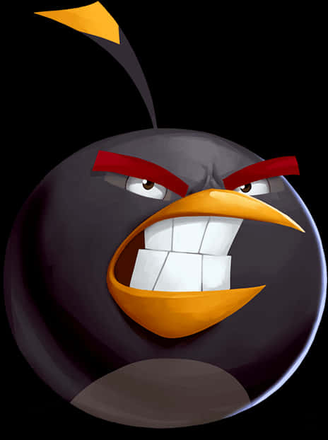 Angry Birds Black Bird Character PNG image