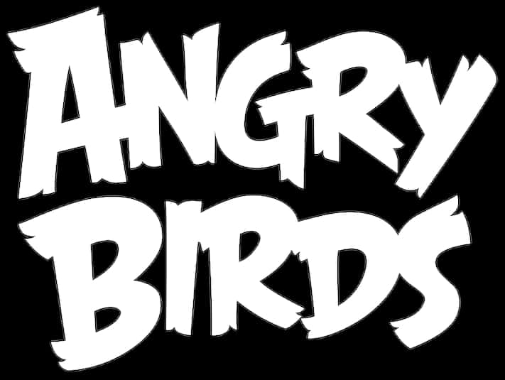 Angry Birds Logo Blackand White PNG image