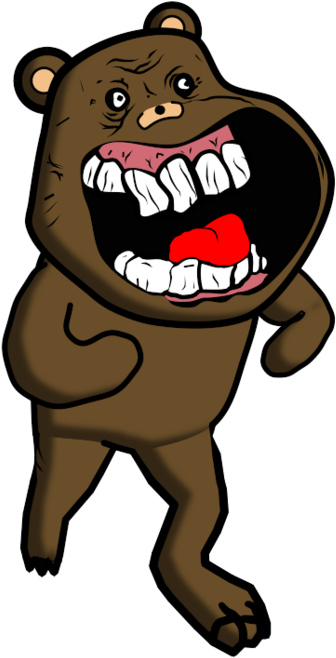 Angry Brown Bear Cartoon PNG image
