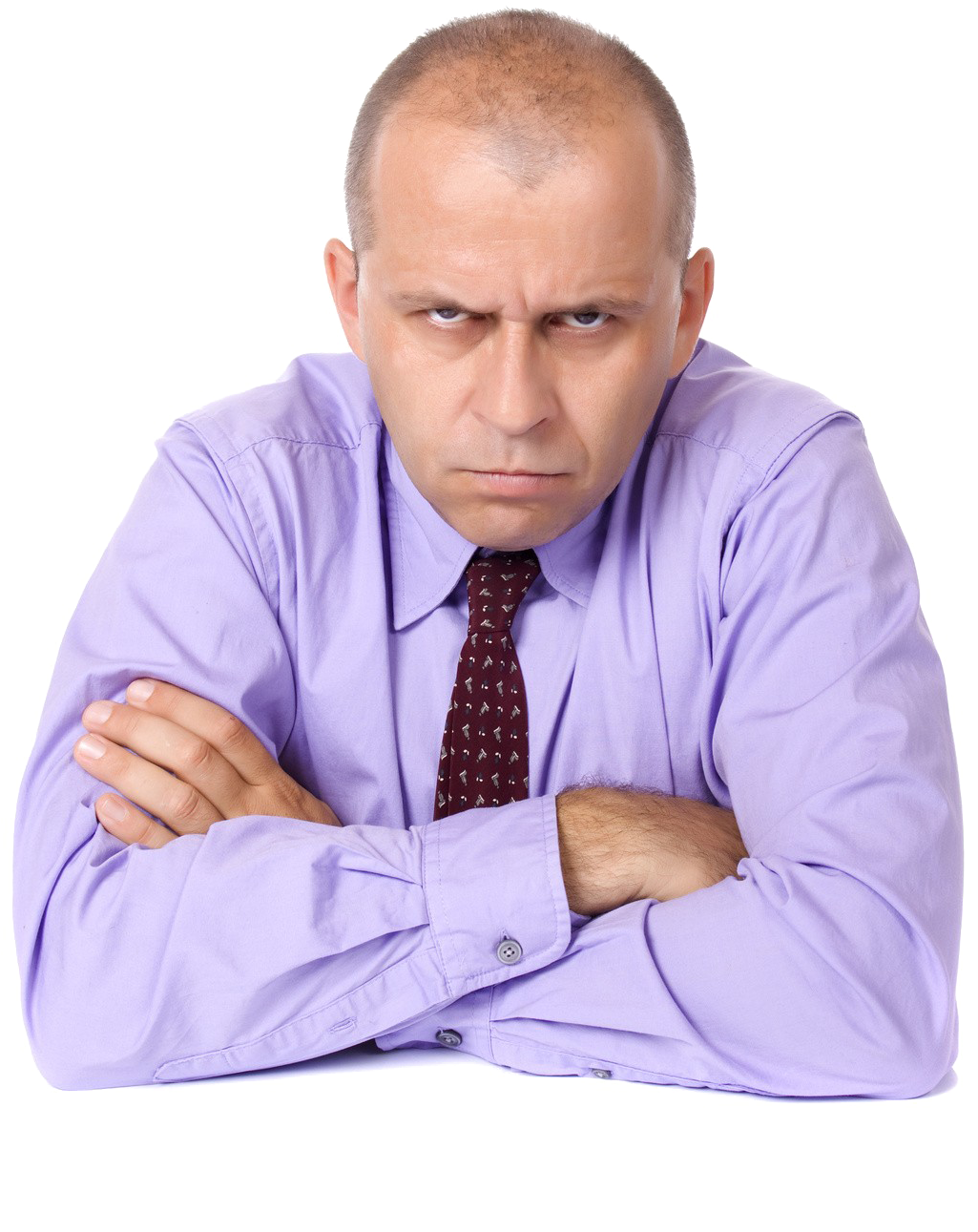 Angry Businessman Arms Crossed PNG image