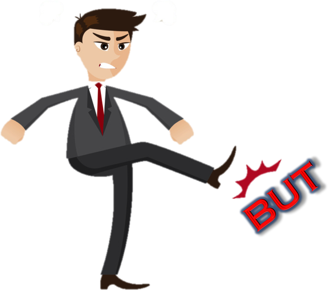 Angry Businessman Kicking Word But.png PNG image