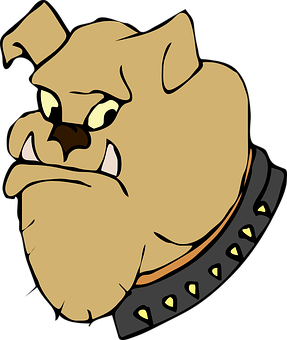 Angry Cartoon Bulldog Graphic PNG image