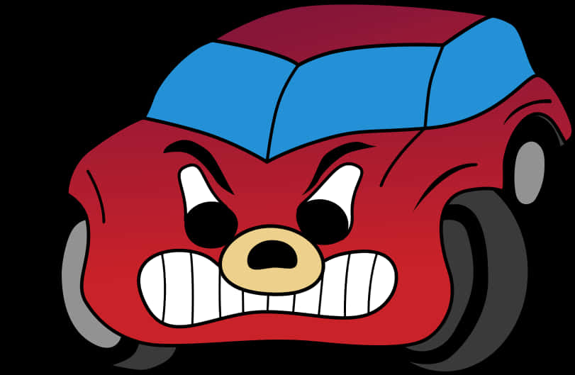 Angry Cartoon Car Side View PNG image