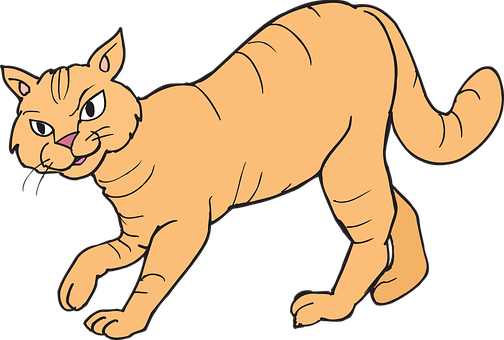 Angry Cartoon Cat_ Walking PNG image