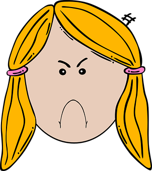 Angry Cartoon Girl Face PNG image