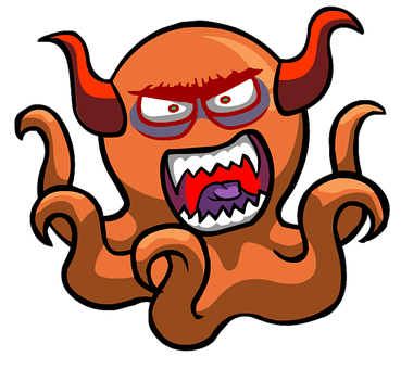 Angry Cartoon Monster Transparent Background PNG image