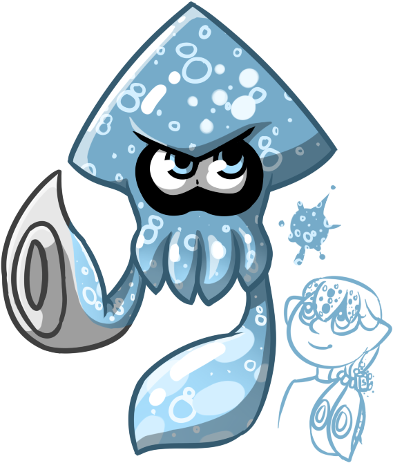 Angry Cartoon Squid PNG image