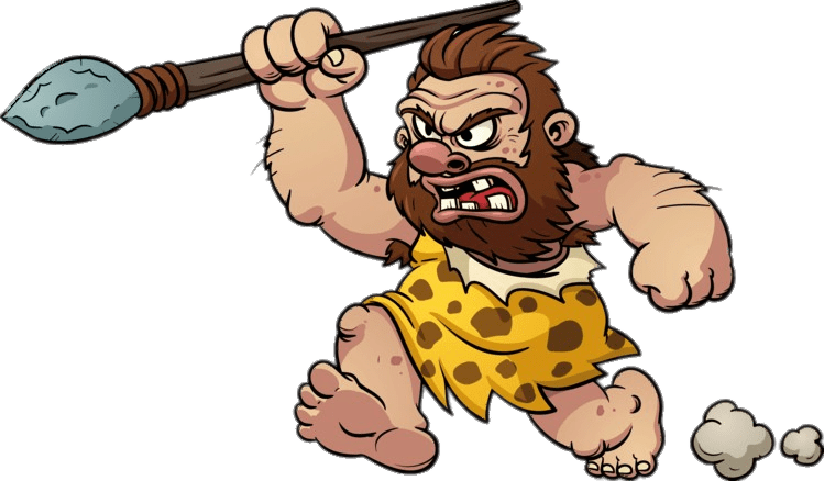 Angry Caveman Cartoon PNG image