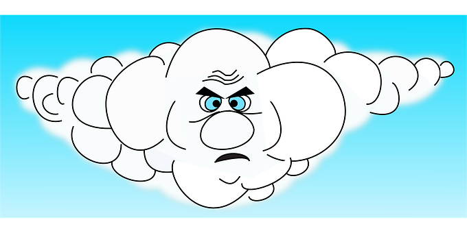 Angry Cloud Cartoon Character PNG image