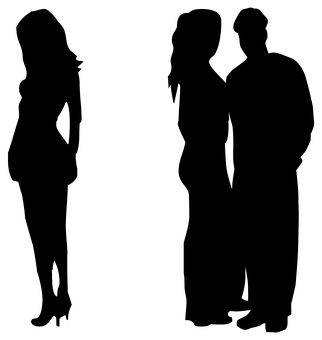 Angry Confrontation Silhouettes PNG image