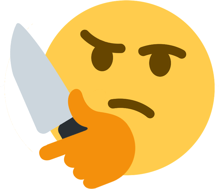 Angry Emoji Holding Knife PNG image