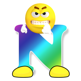 Angry Emoji Letter N PNG image