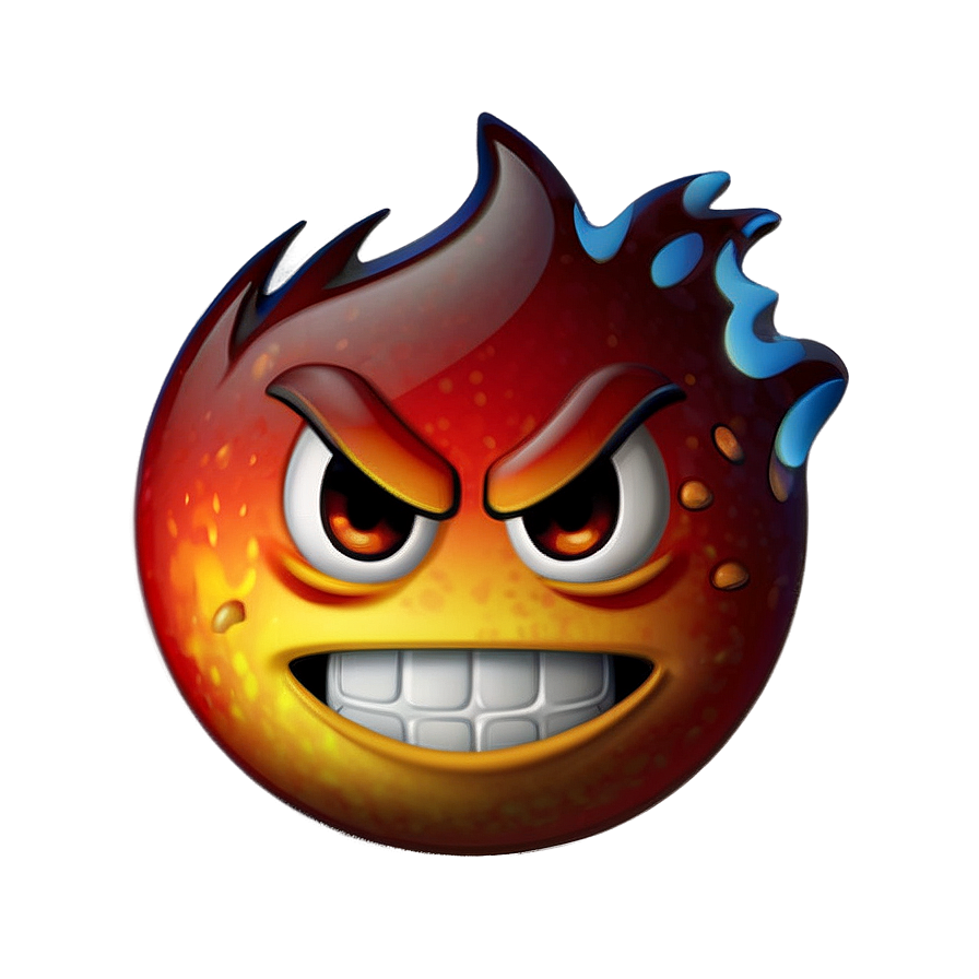 Angry Emoji With Fire Png 05252024 PNG image