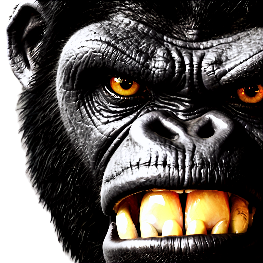 Angry Gorilla Face Close-up Png Icc75 PNG image