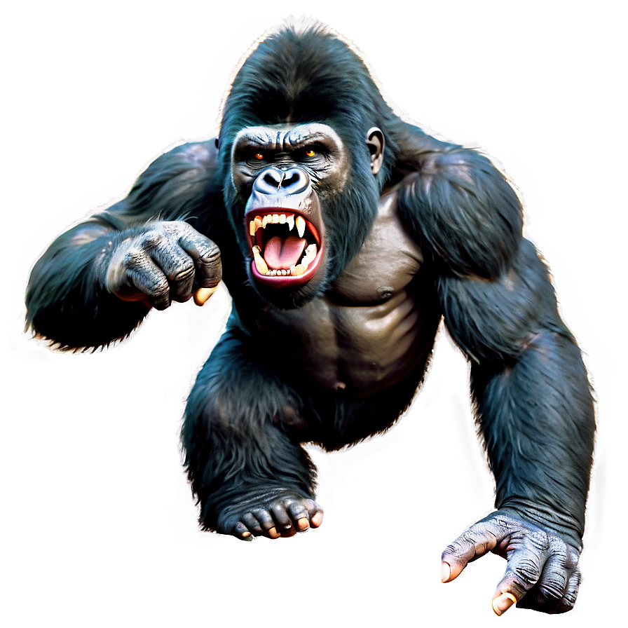 Angry Gorilla Vector Art Png 06252024 PNG image