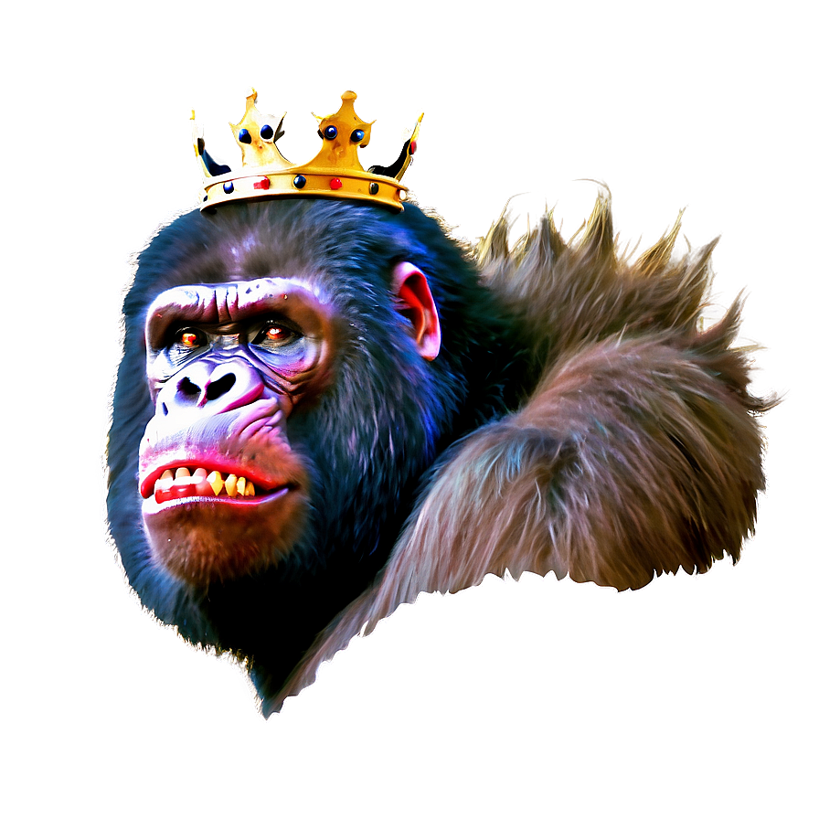 Angry Gorilla With Crown Png 45 PNG image