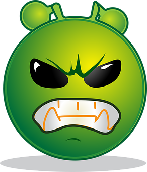 Angry Green Alien Graphic PNG image