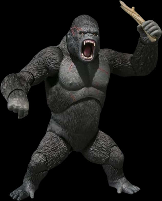 Angry King Kong With Club PNG image
