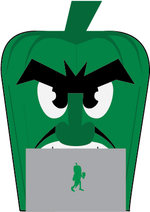 Angry Okra Cartoon Character PNG image