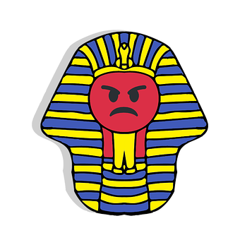 Angry Pharaoh Emoji Art PNG image