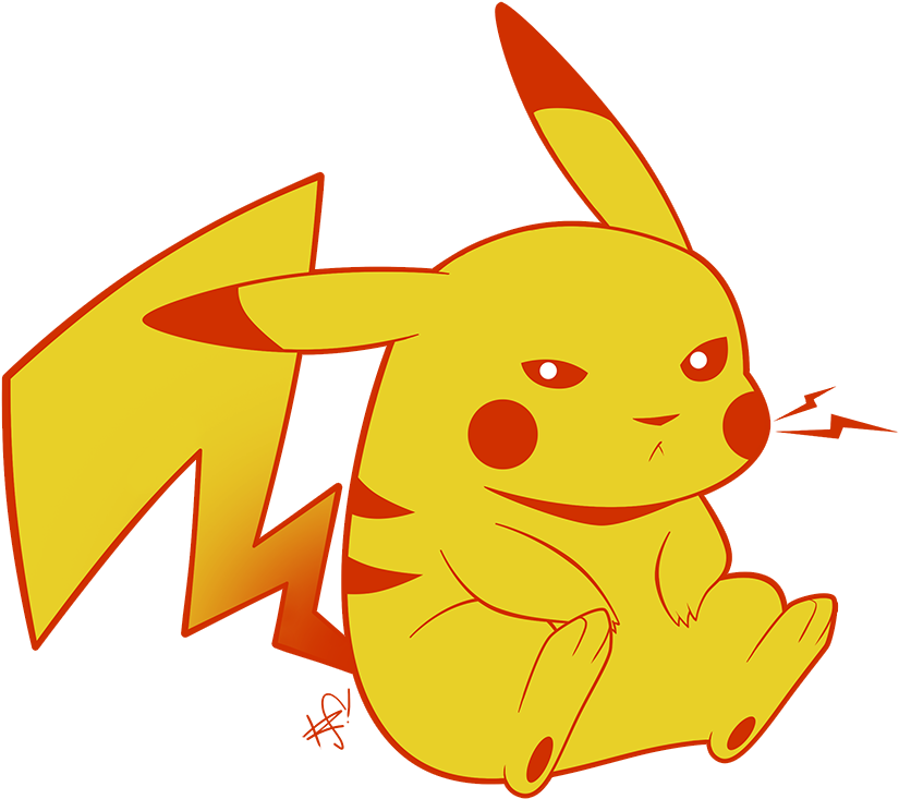 Angry Pikachu Illustration PNG image