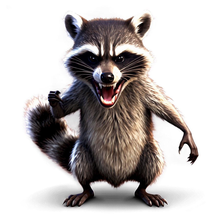 Angry Raccoon Pose Png Gca PNG image